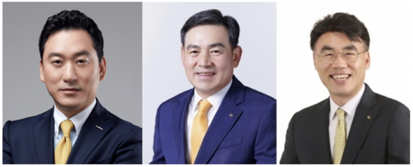 (왼쪽부터) 김성환 한국투자증권 대표, 김성현·이홍구 KB증권 각자 대표. 각사 제공.