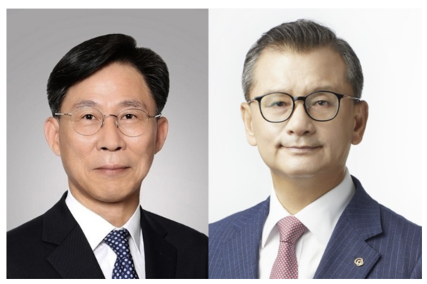 (왼쪽부터) 홍원학 삼성생명 대표와 여승주 한화생명 대표.