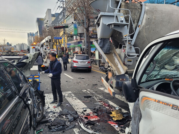 사고 현장의 모습. 부산경찰청 제공