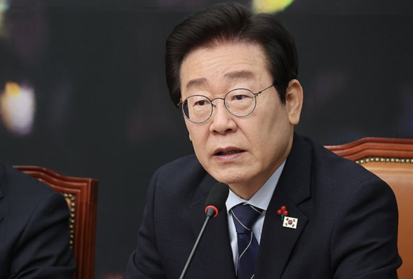 23일 이재명 더불어민주당 대표가 서울 여의도 국회에서 열린 최고위원회의에 참석해 발언했다. 연합뉴스 제공.