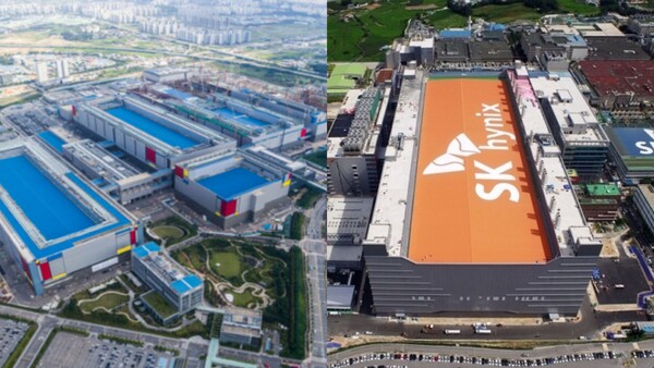 삼성전자 평택캠퍼스(왼쪽)와 SK하이닉스 이천캠퍼스. 각 사 제공
