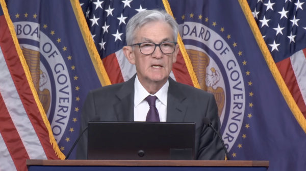 1월 FOMC 기준금리 동결 근거를 설명중인 제롬 파월 미국 연방준비제도 의장. 연방준비제도 유튜브 채널.