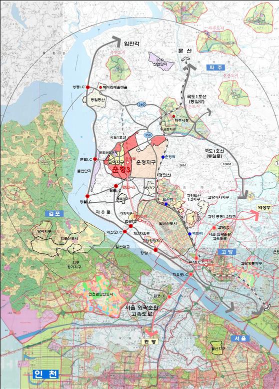 파주운정3 위치도