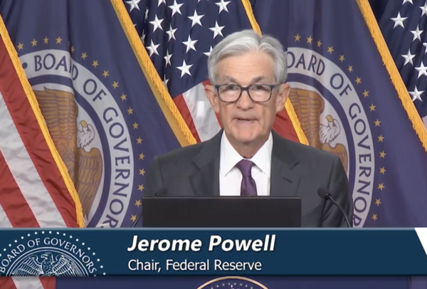 연방공개시장위원회(FOMC) 홈페이지 내 기자회견 영상 화면.