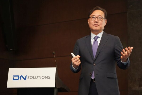 김원종 디엔솔루션즈 대표가 25일 IPO 기자간담회에서 발표하고 있다. 디엔솔루션즈 제공