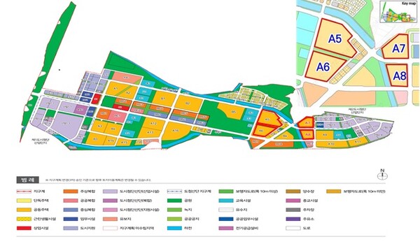 부천대장 토지이용계획도 (A-5,6,7,8 블록 확대). LH제공