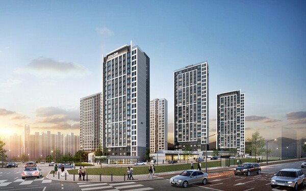 한국토지주택공사(LH)와 코오롱글로벌 컨소시엄이 충북 청주시 상당구 방서동 805번지(동남지구 A2BL)에 공급하는 ‘동남 하늘채 에디크’의 조감도. 코오롱글로벌 제공