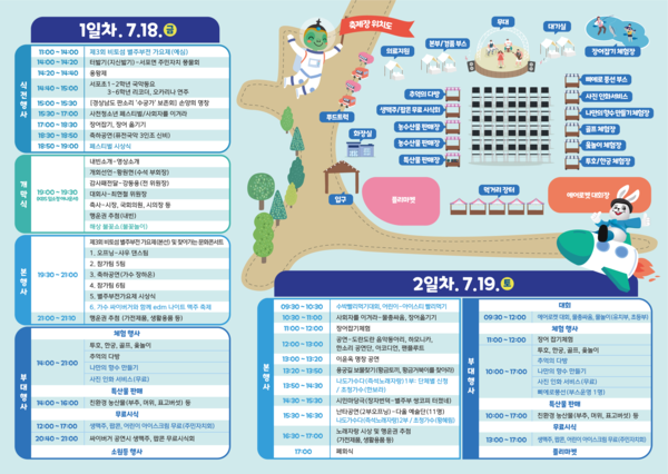 제10회 사천비토섬 별주부전 축제 행사 일정 안내문. ⓒ사천시