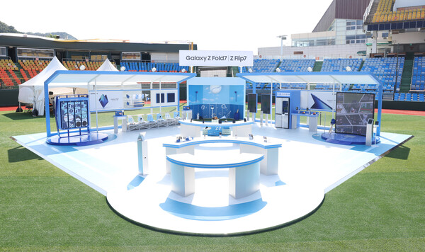 대전 중구 한화 이글스파크에 오픈한 '갤럭시 체험존' 전경. 삼성전자 제공
