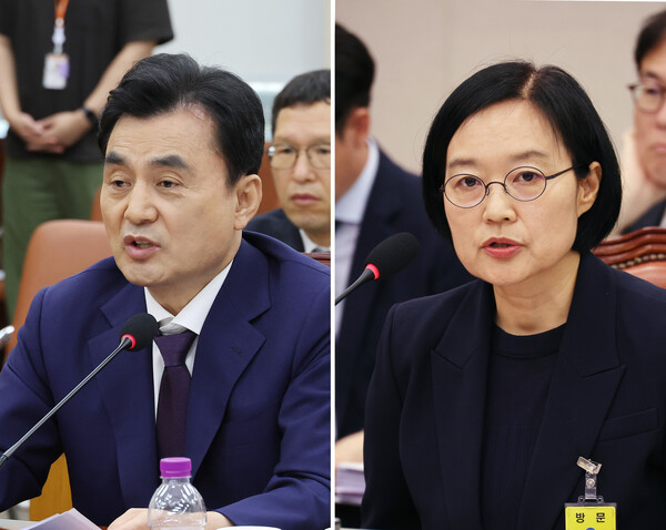 안규백 국방부 장관 후보자(왼쪽), 한성숙 중소벤처기업부 장관 후보자. 연합뉴스. 