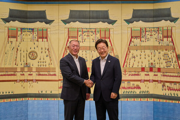 7월14일 이재명 대통령과 정의선 현대차그룹 회장이 만난 모습. 사진=연합뉴스