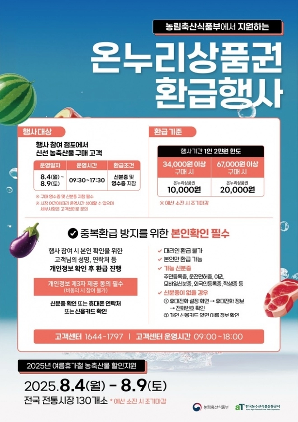 온누리상품권 환급행사.포스터/전남도