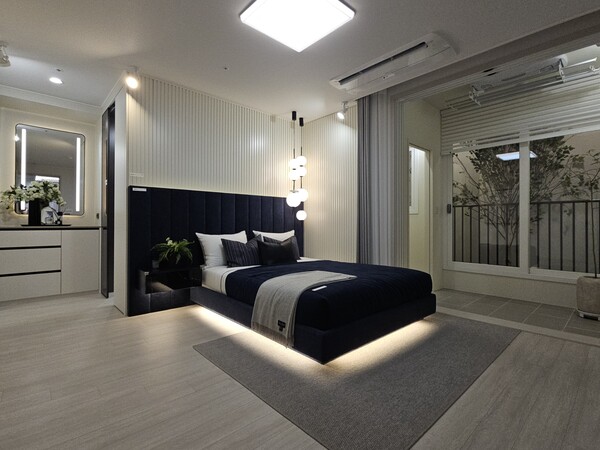 ‘원주역 우미 린 더 스텔라’ 84㎡E형 침실. 이준혁 기자