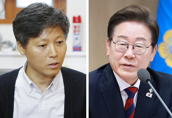 故 이용마 MBC 기자(왼쪽), 이재명 대통령. 연합뉴스. 