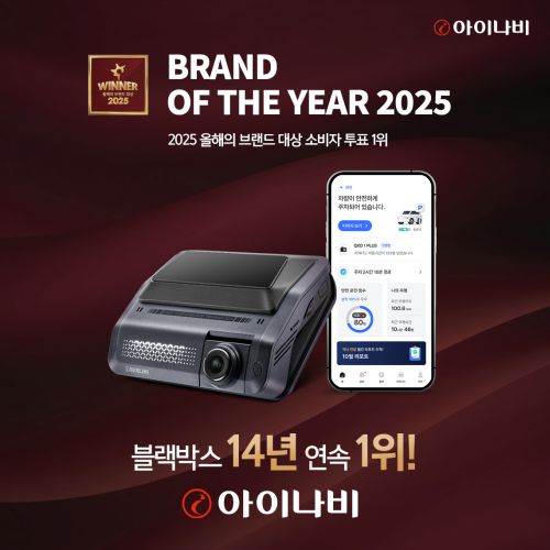 한국소비자포럼이 주관한 ‘2025 올해의 브랜드 대상’에서 블랙박스 부문 최우수 브랜드로 팅크웨어 ‘아이나비’가 선정됐다. 팅크웨어 제공