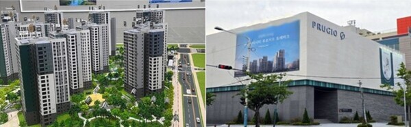 부산도시공사 등(시행)과 대우건설 컨소시엄이 부산 강서구 강동동 에코델타시티 내 11블록에 공급하는 '에코델타시티 푸르지오 트레파크'의 모델하우스와 전시관 내 모형. 청약홈은 1일 실시된 이 단지 특별공급에서 10%의 소진율을 기록했다고 밝혔다. 김태현 기자