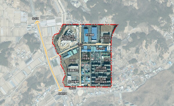 대전종합물류단지 위치도. 대전시 제공.