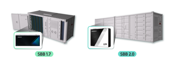 삼성SDI의 SBB 1.7과 SBB 2.0 제품. 삼성SDI 제공