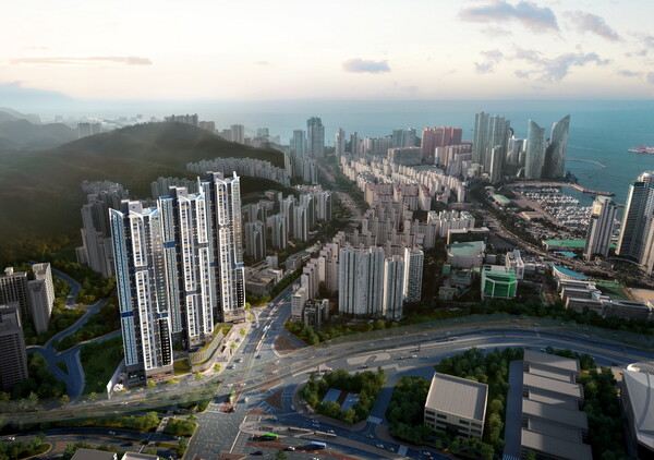 ◇부산 우동2구역 개발 아파트 단지인 '베뉴브 해운대' 조감도. (사진=삼한종합건설)