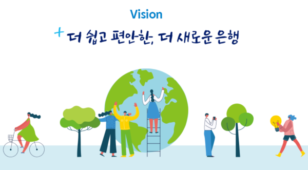 신한은행의 비전. 신한은행 홈페이지 캡처.