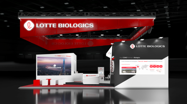 롯데바이오로직스의 'CPhI World Wide' 내 마련될 단독 전시 부스 조감도. 롯데바이오로직스 제공