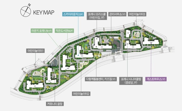 '한화포레나 울산무거'의 가장 큰 강점인 커뮤니티 배치도. 한화