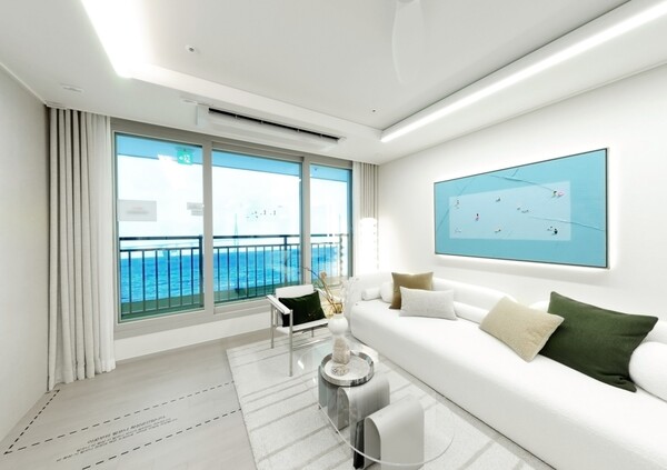 ‘숭의역 라온프라이빗 스카이브’ 59㎡A형 거실. 라온건설