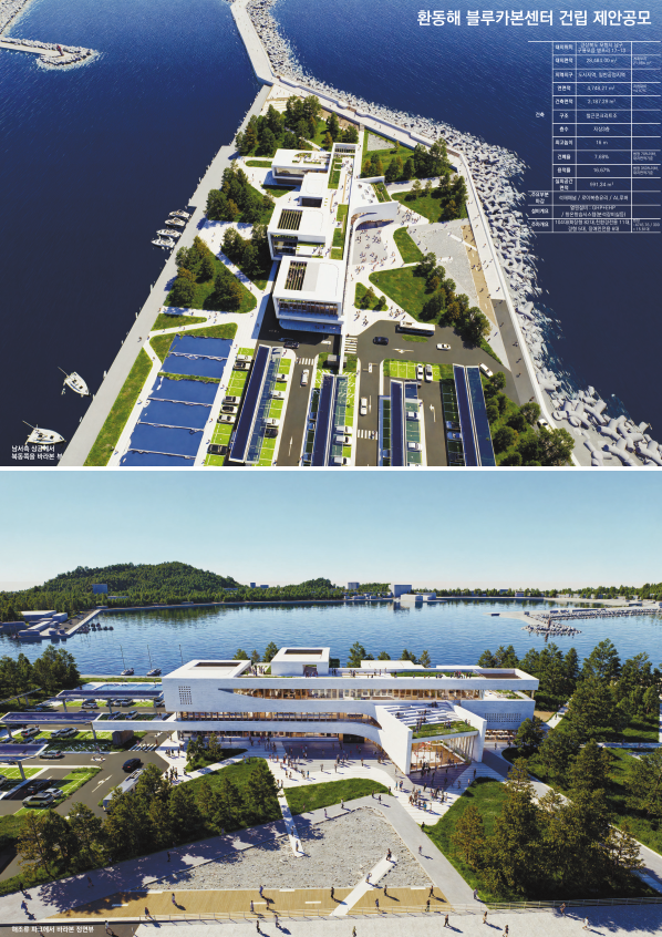 경북도는 ‘환동해 블루카본센터’의 설계 공모 당선작을 확정하고 이달 중 기본 및 실시설계 용역을 착수한다고 5일 밝혔다.(조감도=경북도)