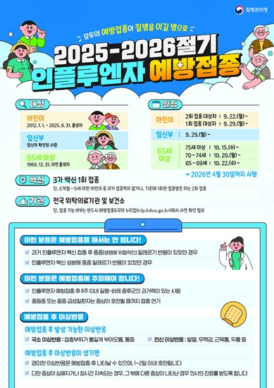 경기도 25-26 절기 인플루엔자 예방접종 안내문.경기도 제공.