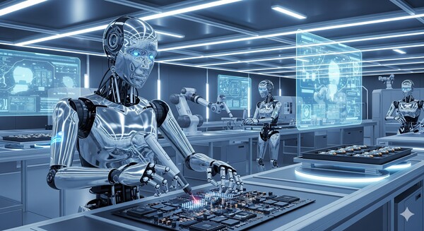 사진은 피지컬AI 휴머로이드 로봇이 작업하는 모습.