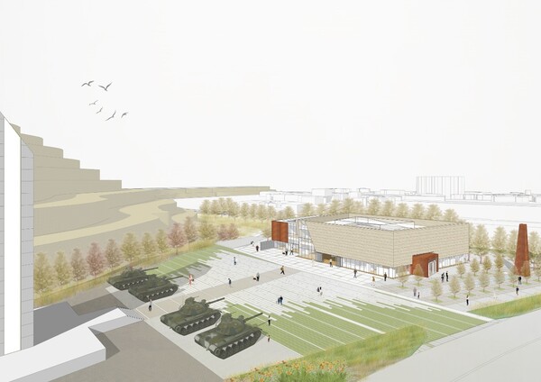 사진은 가칭)창원 진동리 보훈문화관 설계공모 당선작 조감도.